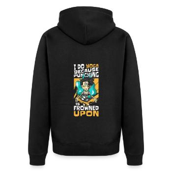 Comic Comics Comic Strips Nerd - Unisex Premium Organic Zip Hoodie - black - Back - Nico (187cm)