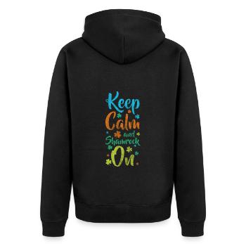 Shamrock Pensée positive Amour Energie - Veste à capuche bio Premium Unisexe - noir - Dos - Nico (187cm)