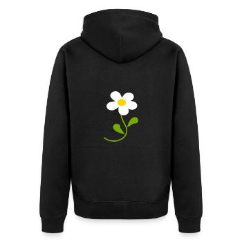 Gänseblümchen Blume weiß weiße Blume Blumen weiß - Unisex Premium Bio Zip Hoodie - Schwarz - Hinten - Nico (187cm)