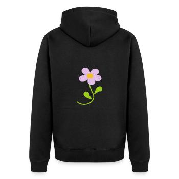 Flower pastel flower flowers pastel flowers lilac - Unisex Premium Organic Zip Hoodie - black - Back - Nico (187cm)