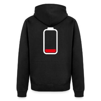 BATTERIE FAIBLE - Blanc - Veste à capuche bio Premium Unisexe - noir - Dos - Nico (187cm)