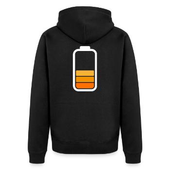 HALF BATTERY - Blanc - Veste à capuche bio Premium Unisexe - noir - Dos - Nico (187cm)