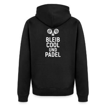 Schläger Padel Cooler Spruch Spieler Padelspiel - Unisex Premium Bio Zip Hoodie - Schwarz - Hinten - Nico (187cm)