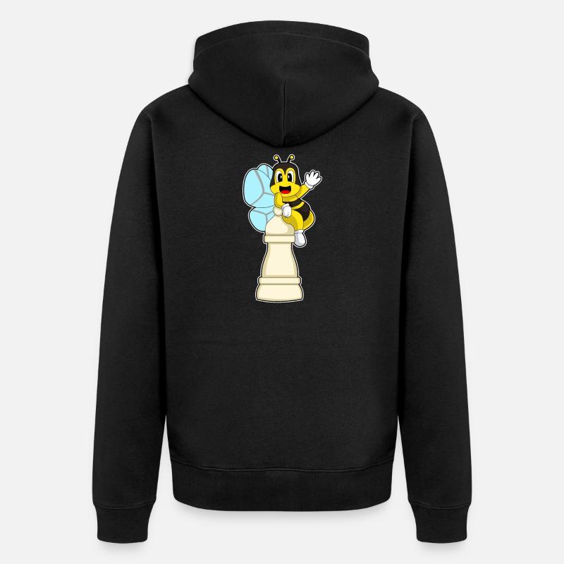 Schachfigur Bauer Biene Schach - Unisex Premium Bio Zip Hoodie - Schwarz