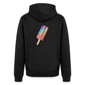 cream on the style rainbow - Unisex Premium Organic Zip Hoodie - black - Back - Nico (187cm)