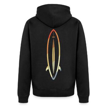 Planche de surf Croquis Vintage - Veste à capuche bio Premium Unisexe - noir - Dos - Nico (187cm)