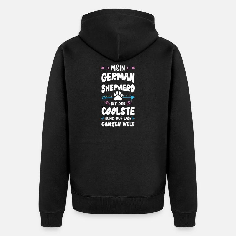 deutscher schäferhund hund spruch - Unisex Premium Bio Zip Hoodie - Schwarz