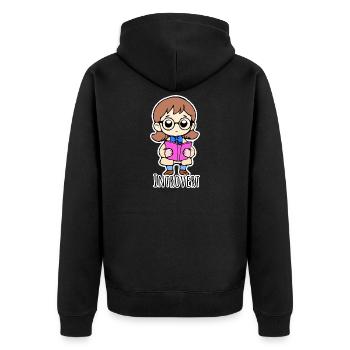Je suis plutôt réservé et introverti - Veste à capuche bio Premium Unisexe - noir - Dos - Nico (187cm)