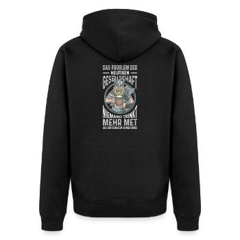 Tenues vikings Valhalla Mythologie nordique - Veste à capuche bio Premium Unisexe - noir - Dos - Nico (187cm)