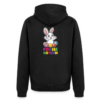 Süßer Hase Ostern Kaninchen Ohren - Unisex Premium Bio Zip Hoodie - Schwarz - Hinten - Nico (187cm)