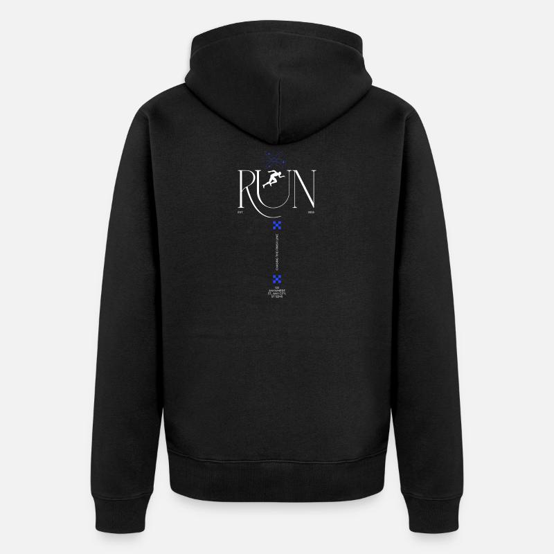 RUN Neon Runner Glyphs - Veste à capuche bio Premium Unisexe - noir