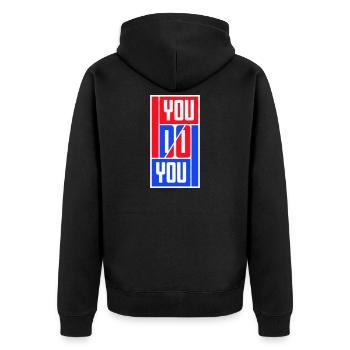 Tu fais ton drôle Confiance en toi Logo de la liberté - Veste à capuche bio Premium Unisexe - noir - Dos - Nico (187cm)