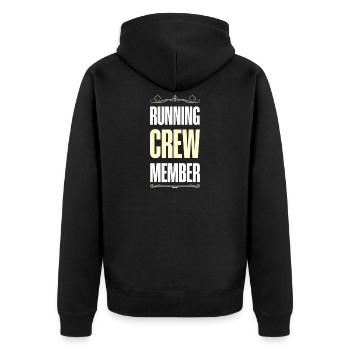 Running Crew - Unisex Premium Bio Zip Hoodie - Schwarz - Hinten - Nico (187cm)