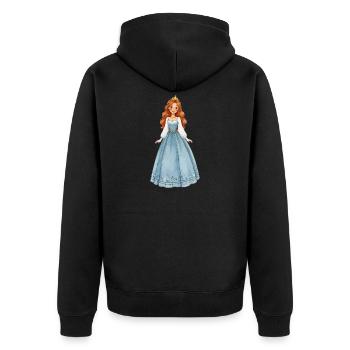 Prinzessin im Eiskristallkleid - Unisex Premium Bio Zip Hoodie - Schwarz - Hinten - Nico (187cm)