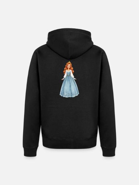 Prinzessin im Eiskristallkleid - Unisex Premium Organic Zip Hoodie - black