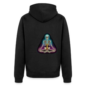 Yoga du squelette - Posture des chakras - Veste à capuche bio Premium Unisexe - noir - Dos - Nico (187cm)