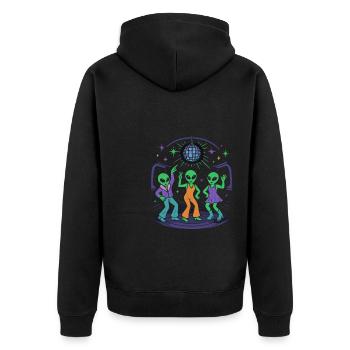 Disco Alien Club - Danse Rétro dans l’Espace - Veste à capuche bio Premium Unisexe - noir - Dos - Nico (187cm)