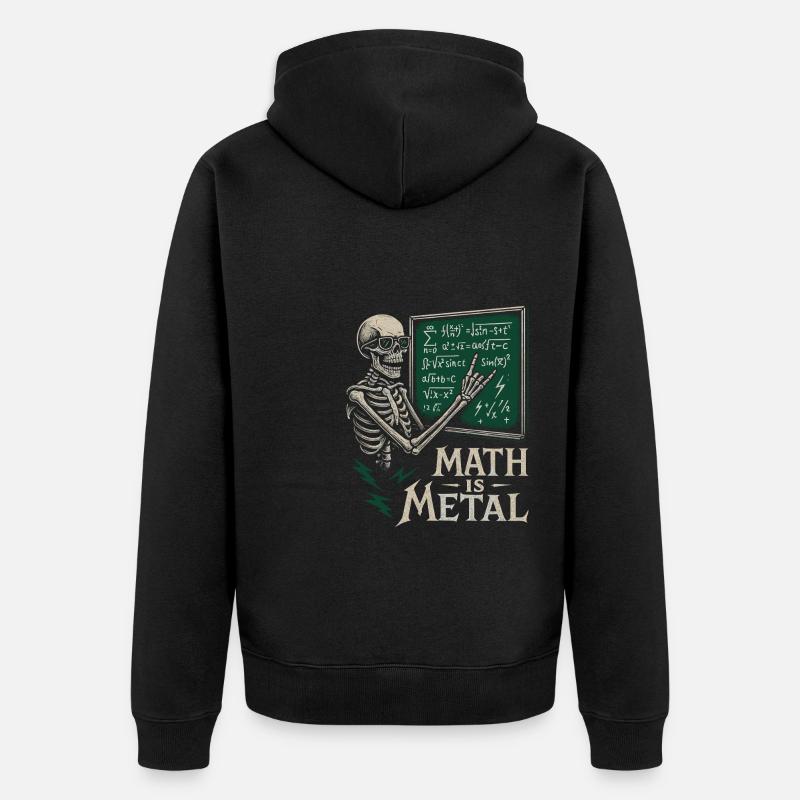 Math est une jupe de tableau noir squelette en métal - Veste à capuche bio Premium Unisexe - noir
