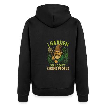 Humour de nain de jardin : thérapie de stress de jardinage - Veste à capuche bio Premium Unisexe - noir - Dos - Nico (187cm)