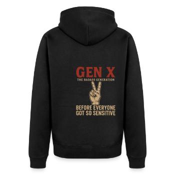 Gen X : la génération cool - Veste à capuche bio Premium Unisexe - noir - Dos - Nico (187cm)