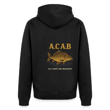 A.C.A.B – Toutes les carpes sont belles - Veste à capuche bio Premium Unisexe - noir - Dos - Nico (187cm)