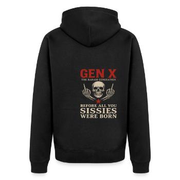 Gen X Crâne Majeur Rebelle - Veste à capuche bio Premium Unisexe - noir - Dos - Nico (187cm)
