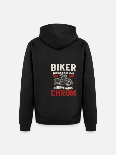 Biker Saying – That's Chrome - Unisex Premium Organic Zip Hoodie - black