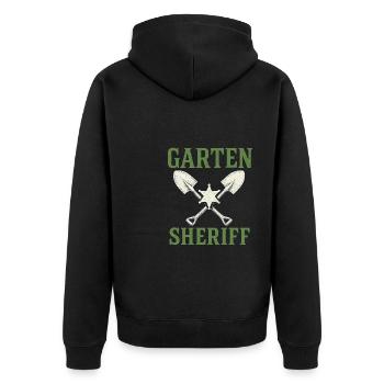 Tenue de jardinier drôle de shérif de jardin - Veste à capuche bio Premium Unisexe - noir - Dos - Nico (187cm)