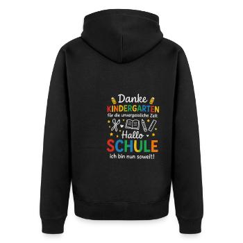 Merci à la maternelle Bonjour à l'école Inscription - Veste à capuche bio Premium Unisexe - noir - Dos - Nico (187cm)