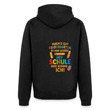 Maternelle Take care, Hey School 2025 - Veste à capuche bio Premium Unisexe - noir - Dos - Nico (187cm)