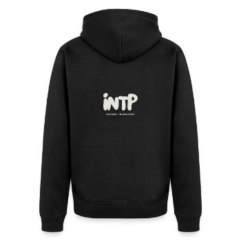 INTP MBTI Myers Briggs Persönlichkeit Typografie - Unisex Premium Bio Zip Hoodie - Schwarz - Hinten - Nico (187cm)