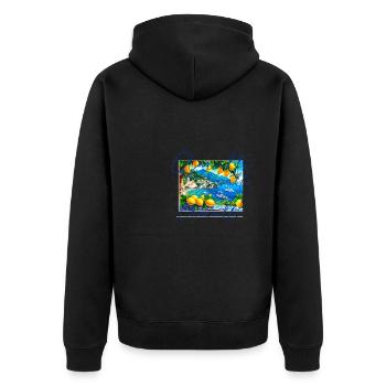 amalfi, zitronen, porzellan,Italien,landschaft - Unisex Premium Bio Zip Hoodie - Schwarz - Hinten - Nico (187cm)