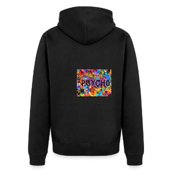 Motif, Pop Art, Psycho, Psychédélique - Veste à capuche bio Premium Unisexe - noir - Dos - Nico (187cm)
