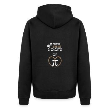 Mein Passwort ist die letzten 8 Ziffern von Pi Mathematic - Unisex Premium Bio Zip Hoodie - Schwarz - Hinten - Nico (187cm)