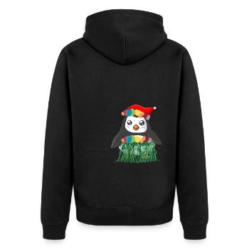 Pinguin Weinachten Im Juli Geschenk Shirt - Unisex Premium Bio Zip Hoodie - Schwarz - Hinten - Nico (187cm)