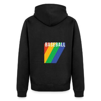 Cadeau de chemise de baseball arc-en-ciel - Veste à capuche bio Premium Unisexe - noir - Dos - Nico (187cm)