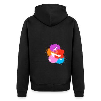 Softball Player Shirt Gift Catcher - Unisex Premium Organic Zip Hoodie - black - Back - Nico (187cm)