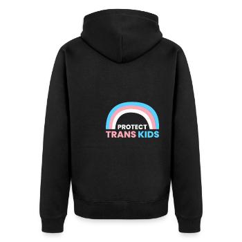 Protéger les enfants trans Chemise Cadeau LGBT - Veste à capuche bio Premium Unisexe - noir - Dos - Nico (187cm)