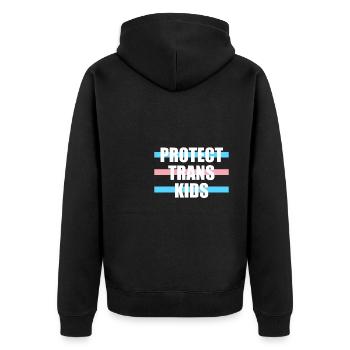 Protéger les enfants trans Chemise Cadeau LGBT - Veste à capuche bio Premium Unisexe - noir - Dos - Nico (187cm)