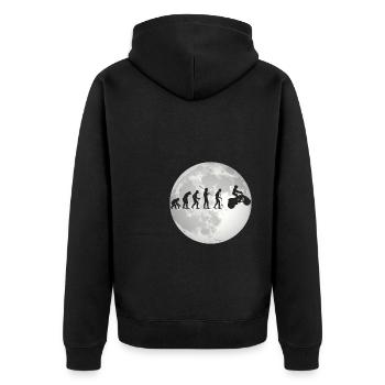 Evolution Quad Shirt Cadeau Lune - Veste à capuche bio Premium Unisexe - noir - Dos - Nico (187cm)