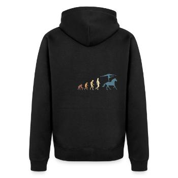 Vintage Retro Evolution Avianage Shirt - Unisex Premium Organic Zip Hoodie - black - Back - Nico (187cm)
