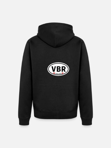VBR Verbier - Unisex Premium Organic Zip Hoodie - black