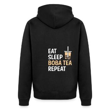 Manger Dormir Boba Thé Répéter Chemise Cadeau - Veste à capuche bio Premium Unisexe - noir - Dos - Nico (187cm)