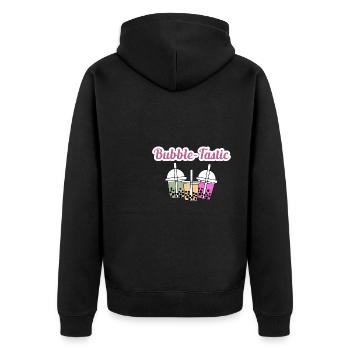 Bubble-Tastic Shirt Boba Geschenk - Unisex Premium Bio Zip Hoodie - Schwarz - Hinten - Nico (187cm)