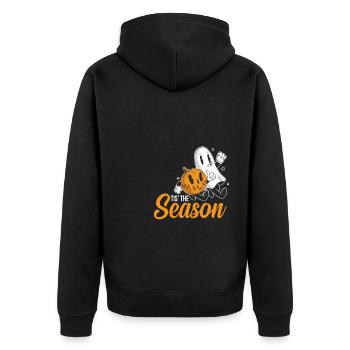 Tis The Season Halloween Pumpkin Ghost Ghost - Unisex Premium Organic Zip Hoodie - black - Back - Nico (187cm)