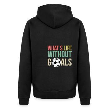 Qu’est-ce que la vie sans buts Maillot Football Motivation - Veste à capuche bio Premium Unisexe - noir - Dos - Nico (187cm)