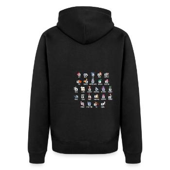 Tiere Alphabet Shirt Geschenk - Unisex Premium Bio Zip Hoodie - Schwarz - Hinten - Nico (187cm)