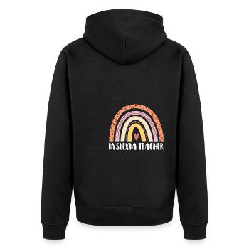 Dyslexie Professeur Cadeau - Veste à capuche bio Premium Unisexe - noir - Dos - Nico (187cm)