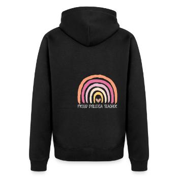 Fier cadeau de chemise d’enseignant dyslexique - Veste à capuche bio Premium Unisexe - noir - Dos - Nico (187cm)