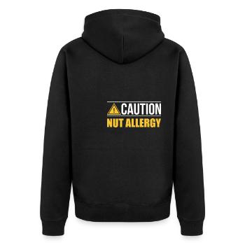 Coutain Nut Allergy Nuss Allergie Shirt - Unisex Premium Organic Zip Hoodie - black - Back - Nico (187cm)